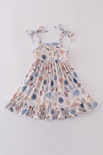 Load image into Gallery viewer, Blue ocean breeze shells print mom&amp;me dress
