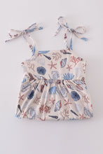 Load image into Gallery viewer, Blue ocean breeze shells print mom&amp;me dress
