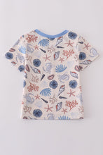 Load image into Gallery viewer, Blue ocean breeze shells print dad&amp;me top
