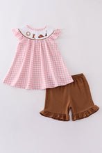 Load image into Gallery viewer, Pink western embroidery smocked set
