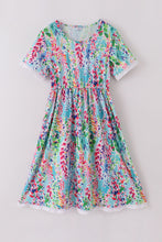 Load image into Gallery viewer, Rainbow garden print mom&amp;me dress
