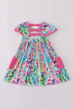 Load image into Gallery viewer, Rainbow garden print mom&amp;me dress
