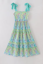 Load image into Gallery viewer, Ocean bloom print mom tiered dress
