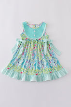 Load image into Gallery viewer, Ocean bloom print ruffle dress
