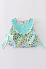 Load image into Gallery viewer, Ocean bloom print ruffle dress
