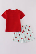 Load image into Gallery viewer, Red watermelon embroidery smocked set
