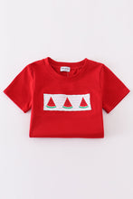 Load image into Gallery viewer, Red watermelon embroidery smocked set
