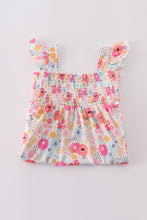Load image into Gallery viewer, Pink floral print smocked dress
