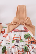 Load image into Gallery viewer, Khaki farm print bow girl set
