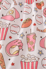 Load image into Gallery viewer, Pink baseball print girl set
