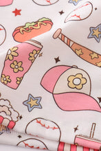 Load image into Gallery viewer, Pink baseball print girl skort set
