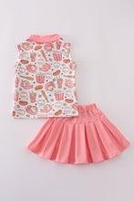 Load image into Gallery viewer, Pink baseball print girl skort set
