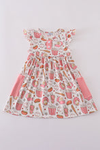 Load image into Gallery viewer, Pink baseball print girl dress
