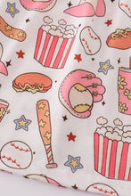 Load image into Gallery viewer, Pink baseball print girl dress

