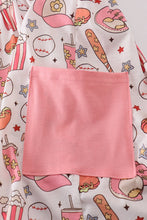 Load image into Gallery viewer, Pink baseball print girl dress
