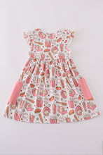 Load image into Gallery viewer, Pink baseball print girl dress
