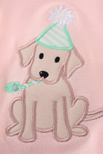 Load image into Gallery viewer, Pink puppy birthday applique girl bubble
