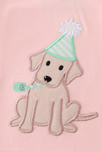 Load image into Gallery viewer, Pink puppy birthday applique girl set
