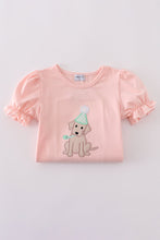 Load image into Gallery viewer, Pink puppy birthday applique girl set
