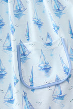 Load image into Gallery viewer, Blue sailboat print girl set
