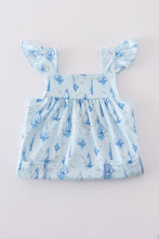 Load image into Gallery viewer, Blue sailboat print girl set
