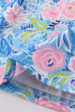 Load image into Gallery viewer, Blue blossom charm smocked girl dress
