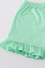 Load image into Gallery viewer, Green springtime bloom smocked girl set
