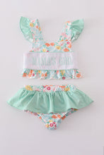 Load image into Gallery viewer, Green springtime bloom MAMA&#39;S GIRL embroidery 2pc swimsuit
