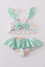 Load image into Gallery viewer, Green springtime bloom MAMA&#39;S GIRL embroidery 2pc swimsuit

