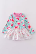 Load image into Gallery viewer, Blushing rose garden print girl one-piece leotard
