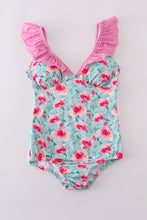 Load image into Gallery viewer, Blushing rose garden print mom swimsuit

