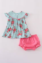 Load image into Gallery viewer, Rosebud bliss print smocked girl bloomer set
