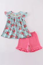 Load image into Gallery viewer, Rosebud bliss print smocked girl set
