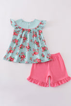 Load image into Gallery viewer, Rosebud bliss print smocked girl set

