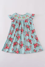 Load image into Gallery viewer, Rosebud bliss print smocked girl dress
