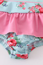 Load image into Gallery viewer, Rosebud bliss print smocked girl one-piece swimsuit
