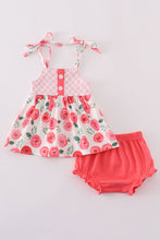Load image into Gallery viewer, Pink floral print girl bloomer set
