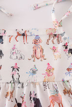 Load image into Gallery viewer, Pink party puppy print dress
