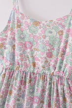 Load image into Gallery viewer, Mint pink floral print mom&amp;me tiered dress
