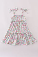 Load image into Gallery viewer, Mint pink floral print mom&amp;me tiered dress
