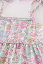Load image into Gallery viewer, Mint pink floral print mom&amp;me tiered dress
