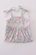 Load image into Gallery viewer, Mint pink floral print mom&amp;me tiered dress
