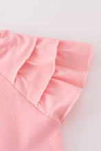 Load image into Gallery viewer, Pink summer floral print ruffle dress
