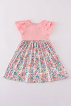 Load image into Gallery viewer, Pink summer floral print ruffle dress
