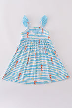 Load image into Gallery viewer, Blue marine creature embroidery dress
