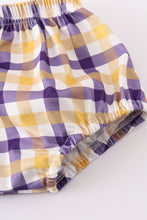 Load image into Gallery viewer, Purple gold LSU applique bloomer set
