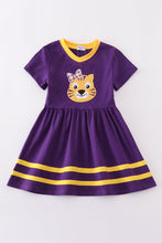 Load image into Gallery viewer, Purple gold LSU applique dress
