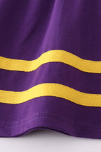 Load image into Gallery viewer, Purple gold LSU applique dress
