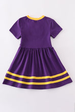 Load image into Gallery viewer, Purple gold LSU applique dress
