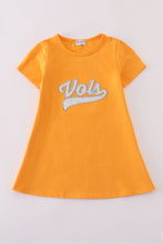 Load image into Gallery viewer, Orange tennessee vlos glitter dress
